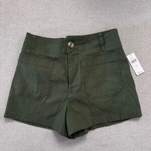 Anthropologie Olive Green High-Rise the colette Utility Shorts 27